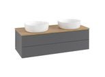 Villeroy und Boch Antao Waschtisch-Unterschrank K24111GK 120x36x50cm, Waschbeckenplattenfarbe honey oak, anthracite matt lacquer