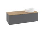 Villeroy und Boch Antao Waschtisch-Unterschrank K34111GK 120x36x50cm, Waschbeckenplattenfarbe honey oak, anthracite matt lacquer