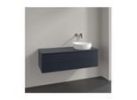 Villeroy und Boch Antao Waschtisch-Unterschrank L23010HG mit Beleuchtung, 2 Auszüge, 1200 x 360 x 500 mm, Front ohne Struktur, Midnight Blue Matt Lacquer / Midnight Blue Matt Lacquer