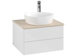Villeroy und Boch Antao Waschtisch-Unterschrank K18053GF 60x36x50cm, Hahnloch, Waschbeckenplattenfarbe botticino, glossy white lacquer