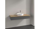 Villeroy und Boch Antao Waschtisch-Unterschrank K10051GK 120x19x50cm, Hahnloch, Waschbeckenplattenfarbe honey oak, anthracite matt lacquer