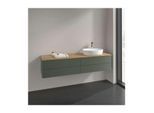 Villeroy und Boch Antao Waschtisch-Unterschrank K27151HL 160x36x50cm, Hahnloch, Waschbeckenplattenfarbe honey oak, leaf green matt lacquer