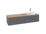 Villeroy und Boch Antao Waschtisch-Unterschrank K27051GK 160x36x50cm, Hahnloch, Waschbeckenplattenfarbe honey oak, anthracite matt lacquer