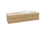 Villeroy und Boch Antao Waschtisch-Unterschrank L36013HN mit Beleuchtung, 160x36x50cm, Waschbeckenplattenfarbe botticino, honey oak