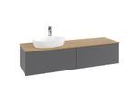 Villeroy und Boch Antao Waschtisch-Unterschrank K37151GK 160x36x50cm, Hahnlochbohrung, Waschbeckenplattenfarbe honey oak, anthracite matt lacquer