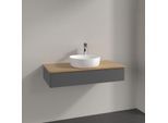 Villeroy und Boch Antao Waschtisch-Unterschrank K09051GK 100x19x50cm, Hahnloch, Waschbeckenplattenfarbe honey oak, anthracite matt lacquer