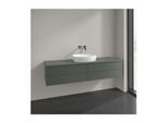 Villeroy und Boch Antao Waschtisch-Unterschrank L25150HL mit Beleuchtung, 4 Auszüge, 1600 x 360 x 500 mm, Front mit Struktur, Leaf Green Matt Lacquer / Leaf Green Matt Lacquer