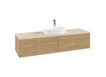 Villeroy und Boch Antao Waschtisch-Unterschrank L25053HN 160x36x50cm, Hahnlochbohrung, Waschbeckenplattenfarbe botticino, honey oak