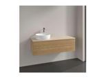 Villeroy und Boch Antao Waschtisch-Unterschrank L22013HN mit Beleuchtung, 2 Auszüge, 1200 x 360 x 500 mm, Front ohne Struktur, Honey Oak / Botticino