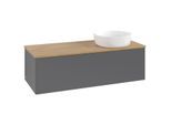 Villeroy und Boch Antao Waschtisch-Unterschrank K34011GK 120x36x50cm, Waschbeckenplattenfarbe honey oak, anthracite matt lacquer