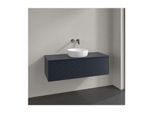 Villeroy und Boch Antao Waschtisch-Unterschrank L32150HG mit Beleuchtung, 1 Auszug, 1200 x 360 x 500 mm, Front mit Struktur, Midnight Blue Matt Lacquer / Midnight Blue Matt Lacquer