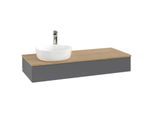 Villeroy und Boch Antao Waschtisch-Unterschrank K11051GK 120x19x50cm, Hahnloch, Waschbeckenplattenfarbe honey oak, anthracite matt lacquer