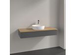 Villeroy und Boch Antao Waschtisch-Unterschrank K10151GK 120x19x50cm, Hahnloch, Waschbeckenplattenfarbe honey oak, anthracite matt lacquer