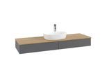 Villeroy und Boch Antao Waschtisch-Unterschrank K14151GK 160x19x50cm, Hahnlochbohrung, Waschbeckenplattenfarbe honey oak, anthracite matt lacquer