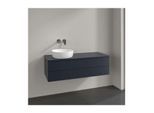 Villeroy und Boch Antao Waschtisch-Unterschrank L22050HG mit Beleuchtung, 2 Auszüge, 1200 x 360 x 500 mm, Front ohne Struktur, Midnight Blue Matt Lacquer / Midnight Blue Matt Lacquer