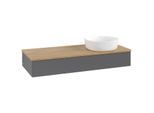 Villeroy und Boch Antao Waschtisch-Unterschrank K12011GK 120x19x50cm, Waschbeckenplattenfarbe honey oak, anthracite matt lacquer