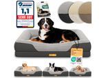 ELONEO Orthopädisches Hundebett, Grau - Größe XL