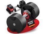 Miweba Sports verstellbare Kurzhantel VH200, Stahl, 2-28 kg, Hantelstange mit Profil, Halte-Gestell (28 kg)