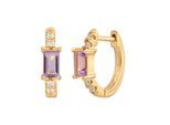 cai Creole 925 Sterling Silber vergoldet mit lila Amethyst