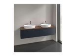 Villeroy und Boch Antao Waschtisch-Unterschrank K39052HG 160x36x50cm, Hahnlochbohrung, Waschbeckenplattenfarbe warm walnut, midnight blue matt lacquer