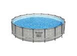 Bestway , Grau , Metall, Kunststoff , 122 cm , RoHS, Dekra , Pools & Wasserspaß, Pools, Aufstellpools, Stahlwandpools