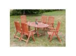 Gardenson , Naturfarben , Holz , Eukalyptusholz , Hartholz , FSC MIX , Tisch ausziehbar, Stuhl klappbar , Gartenmöbel, Gartenmöbel-Sets, Gartengarnituren