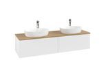 Villeroy und Boch Antao Waschtisch-Unterschrank K39051MT 160x36x50cm, Hahnlochbohrung, Waschbeckenplattenfarbe honey oak, white matt lacquer