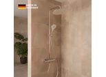 CARLDIX Duschsystem mit Thermostat 71000100-00 Aufputz, Komplettset, Regendusche 300 mm, Chrom