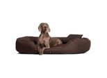 Tierlando ® Orthopädisches Hundebett SAMMY | Robuster Polyester | Dicke Umrandung braun 1,4 m, 30 cm, 1,05 m