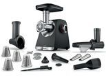BOSCH Fleischwolf "Serie 6 MFWS660B, 3,5kg/Min., Raspel, 2 Lochscheiben (3&8mm), schwarz", schwarz, B:20cm H:24,7cm T:24cm, Zerkleinerer, Fruchtpresse, 2 Stufen, 10 J Motorgarantie, Planetengetriebe