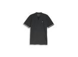 TOM TAILOR DENIM Herren Piqué Poloshirt mit Stehkragen, schwarz, Uni, Gr. M
