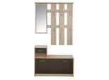Möbelix , Braun, Eichefarben , Glas, Holzwerkstoff , 100x190x26 cm , Garderobe, Garderoben-Set