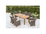 Gardenson , Naturfarben , Holz, Metall, Kunststoff , Akazie , Hartholz , Füllung: Polyurethan (Pur) , rechteckig , FSC , Gartenmöbel, Gartenmöbel-Sets, Gartengarnituren