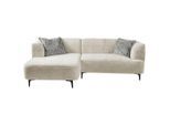 Mid.you , Creme , Textil , Füllung: Polyurethan (Pur) , Ottomane links, L-Form , 247x158 cm , Made in EU ,
