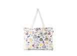 TOM TAILOR Damen Strandtasche aus Canvas, weiß, Gemustert, Gr. ONESIZE