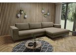 Ecksofa DOMO COLLECTION "Modica, zeitlos und elegant, L-Form", braun (schlamm), B:329cm H:83cm T:173cm, 100% Polyester, Sofas, Ecksofa, Auch in Cord, Fußhöhe passend für gängige Saugroboter
