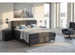 Boxspringbett JOCKENHÖFER GRUPPE "Capello, 7-Zonen-TTFK-Matratze", grau (dunkelgrau 412, 09), B:171cm L:212cm, Bezug Bett: Flachgewebe (100% Polyester);Topper und Matratzenspiegel: 100% Polyester, Komplettbetten, Boxspringbett, KS-Topper, 160x200 cm oder 180x200 cm, verschiedene Härtegrade wählbar