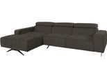Ecksofa DOMO COLLECTION "Trento L-Form, mit Kufenfuß oder Einzelfuß", braun (espresso), B:287cm H:79cm T:175cm, 92% Polyester, 8% Nylon, Sofas, Ecksofa, whlw. verstellbare Kopfteile, passend für gängige Saugroboter
