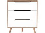 Schubkastenkommode FORTE "Vankka", weiß (planken eiche, weiß), B:80cm H:86,3cm T:42cm, Sideboards, Schubkastenkommode, in 2 Breiten, Stauraum, grifflose Front