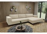 Ecksofa DOMO COLLECTION "Modica, zeitlos & elegant, Breite 329cm, hoher Fuß, bequem, L-Form", beige (creme), B:329cm H:81cm T:173cm, 100% Polyester;Cordbezug 100% Polyester, Sofas, Ecksofa, Auch in Cord, Fußhöhe passend für gängige Saugroboter