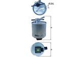MAHLE Kraftstofffilter kl44036 Leitungsfilter 159,5mm für NISSAN