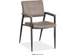Esszimmerstuhl OMG DESIGN "Bodie", taupe, schwarz, taupe, B:46cm H:89,5cm T:64,5cm, Polyester, Stühle, Esszimmerstuhl, bequemer Armlehnenstuhl, pflegeleichter Bezug