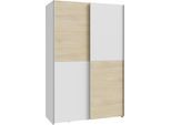 Schwebetürenschrank FORTE "2 Schiebetüren, Made in Europe, stabil und zeitlos", weiß (weiß, eichefarben), B:120,1cm H:190,5cm T:61,2cm, Holzwerkstoff, Schränke, Schwebetürenschrank, in verschiedenen Farben und Breiten