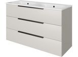 Badmöbel-Set SAPHIR "Mineralmarmor-Waschtisch mit Waschtischunterschrank", kaschmir matt, B:121cm H:74cm T:46cm, Holzwerkstoff, Kastenmöbel-Sets, Badmöbel-Set