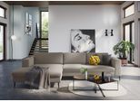 Ecksofa DOMO COLLECTION "Modica, zeitlos & elegant, Breite 329cm, hoher Fuß, bequem, L-Form", braun, B:329cm H:81cm T:173cm, Sofas, Ecksofa, Auch in Cord, Fußhöhe passend für gängige Saugroboter