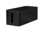 HAMA Kabelbox "Kabelbox für Standard 6er Steckdosenleisten, Stecker, Kabel, Ladegerät", schwarz, B:40cm H:13,5cm T:15,6cm, Schutzboxen, Schlichtes Design, Schreibtisch, Tisch, große Aufbewahrungsbox, Kabelbox