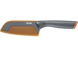 Santokumesser TEFAL "Fresh Kitchen", grau, orange, Klingenlänge 12cm, Edelstahl, Kunststoff, Kochmesser, Santokumesser, 12 cm, Klingen aus rostfreiem Stahl, Titan-Versiegelung, Klingenschutz