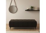Hocker DOMO COLLECTION "Trento, mit Kufenfuß oder Einzelfuß", braun (espresso), B:153cm H:45cm T:62cm, Luxus-Microfaser (100% Polyester);Struktur fein (100% Polyester);Struktur weich /Chenille-Optik (70% Polyacryl, 30% Polyester), Hocker, Hocker, Fußhöhe passend für gängige Saugroboter