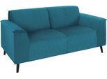 2-Sitzer DOMO COLLECTION "Amora, inklusive komfortablem Federkern für mehr Sitzkomfort", blau (petrol), B:178cm H:81cm T:90cm, Struktur (100% Polyester);Struktur grob (100% Polyester);Luxus-Microfaser (100% Polyester), Sofas, 2-Sitzer, Komfortsitzhöhe 47 cm, Fußhöhe passend für gängige Saugroboter