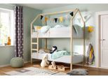 Etagenbett OTTO HOME "Janne", weiß (weiß, natur), B:96cm H:223cm L:205cm, Etagenbetten, Etagenbett, aus schönem massivem Kiefernholz, Etagenbett, Liegefläche 90x200 cm